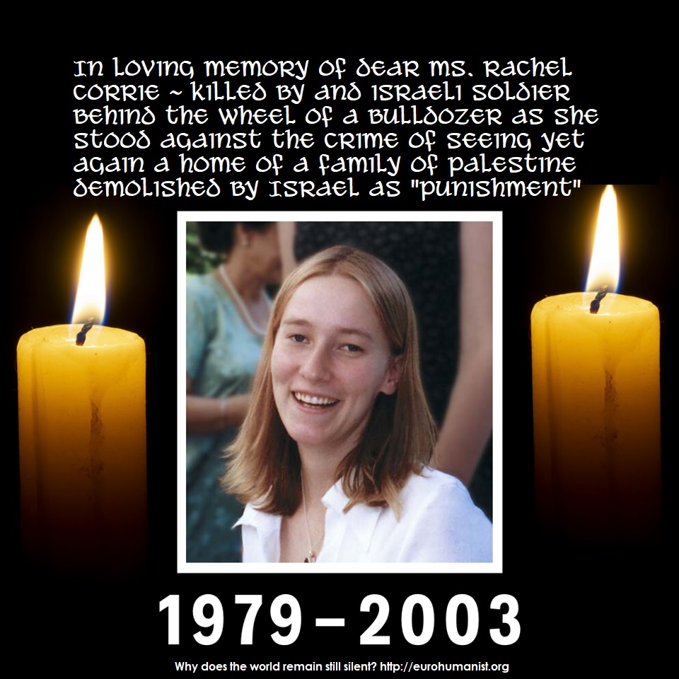 Rachel corrie killed in Palestine